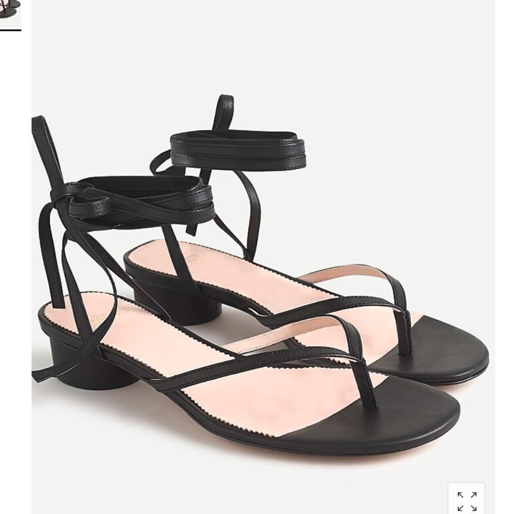 J Crew Ankle-wrap thong sandal with rounded heel